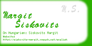 margit siskovits business card